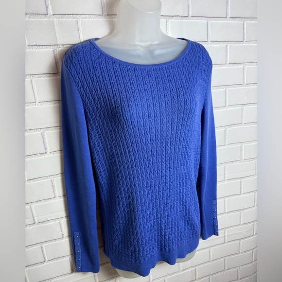 Talbots Royal Blue Cotton Blend Sweater/size S - Picture 8 of 11